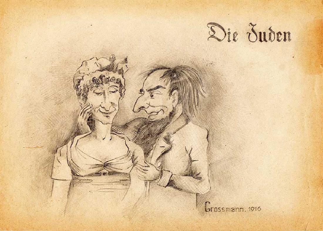 Jewish Picture Pencil Drawing - Die Juden, Grossmann (1 of 10)