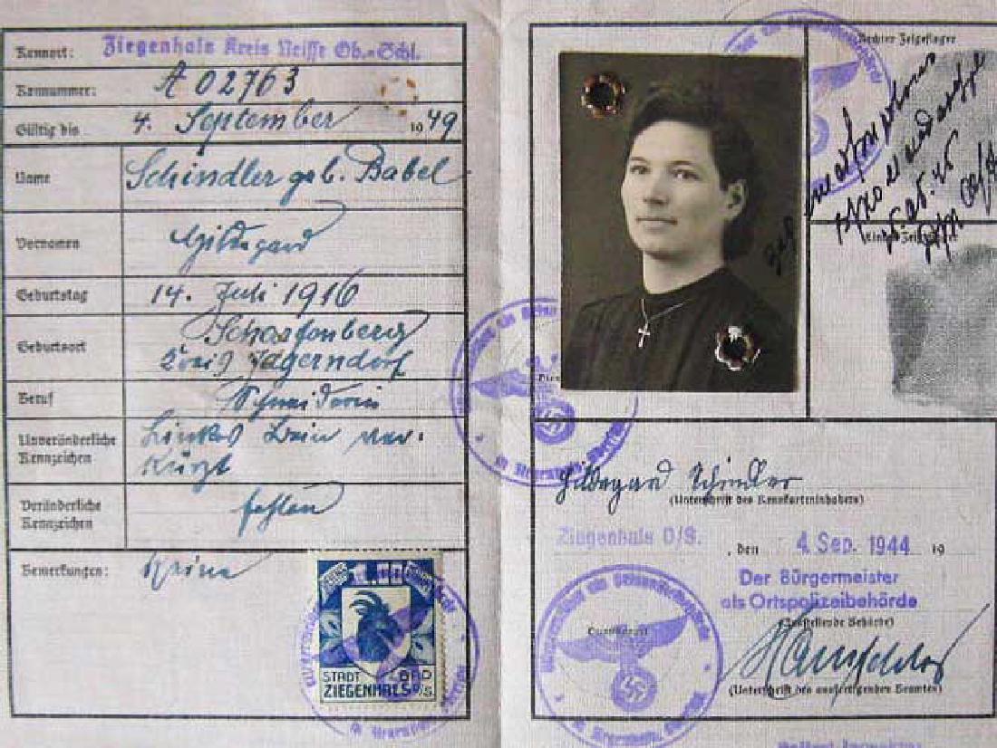German ID card for Jewish Woman, 1944 - Valuable Worker (1 of 5)