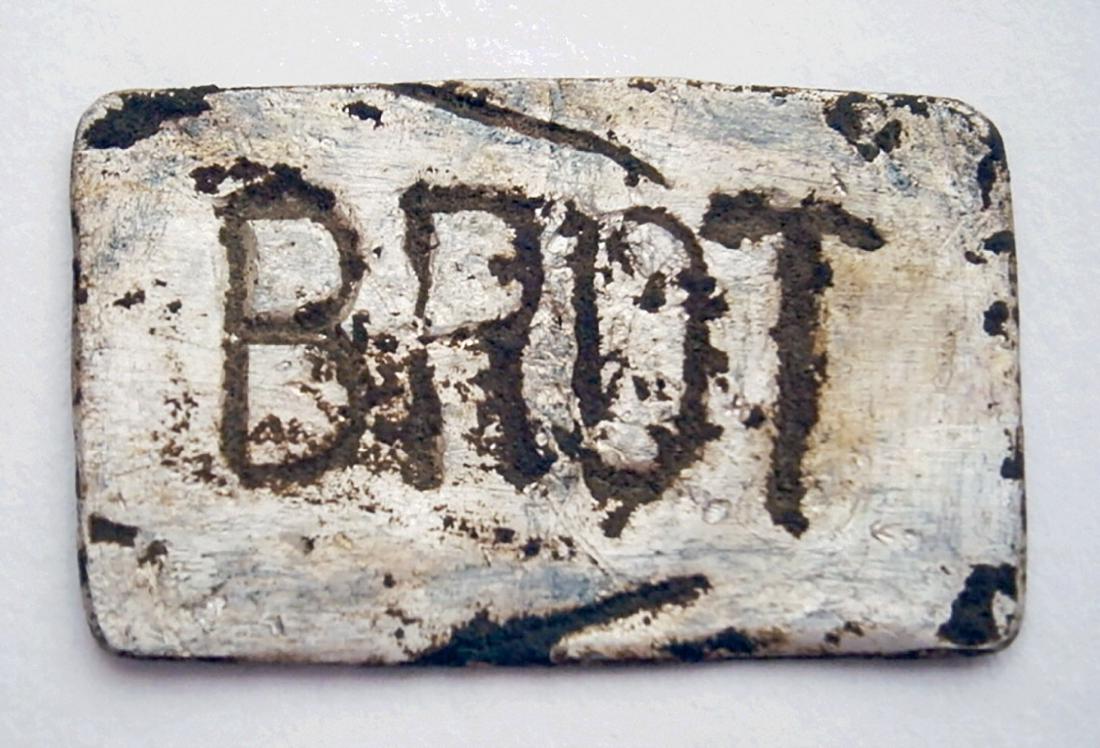 Original German WW2 BROT Token, 1941 - 1945: For your consideration here is the Original German WW2 Token for brot (bread). Size: 27,5 x 17,5 mm. Very attractive and collectible item. This item obtained from a large old collection in Europe. 100