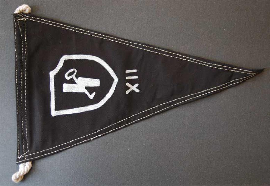 Rare German WW2 12 SS Hitler YouthÂ Pennant, Flag: This item depicted in the images below is a German WW2Â 12th SS Hitler Youth pennant. Selling as a consignment. Authentication is unknown. For your convenience we will ship your item for a reasonabl
