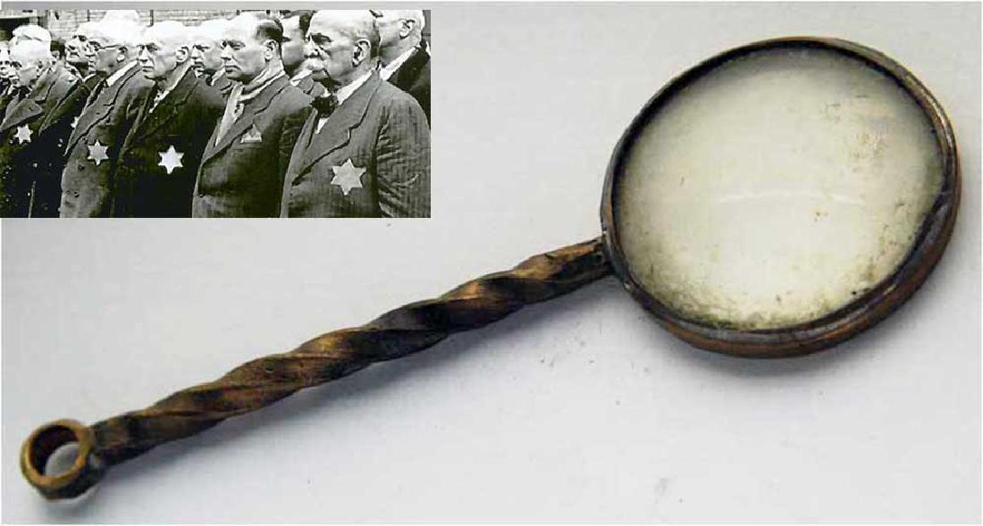 Old WW2 Magnifier from Jewish Jeweler, Belgium: Original old magnifier from Belgium, WW2. Very rare historic witness of that awful time of history. For your convenience we will ship your item for a reasonable price - shipping costs will be included