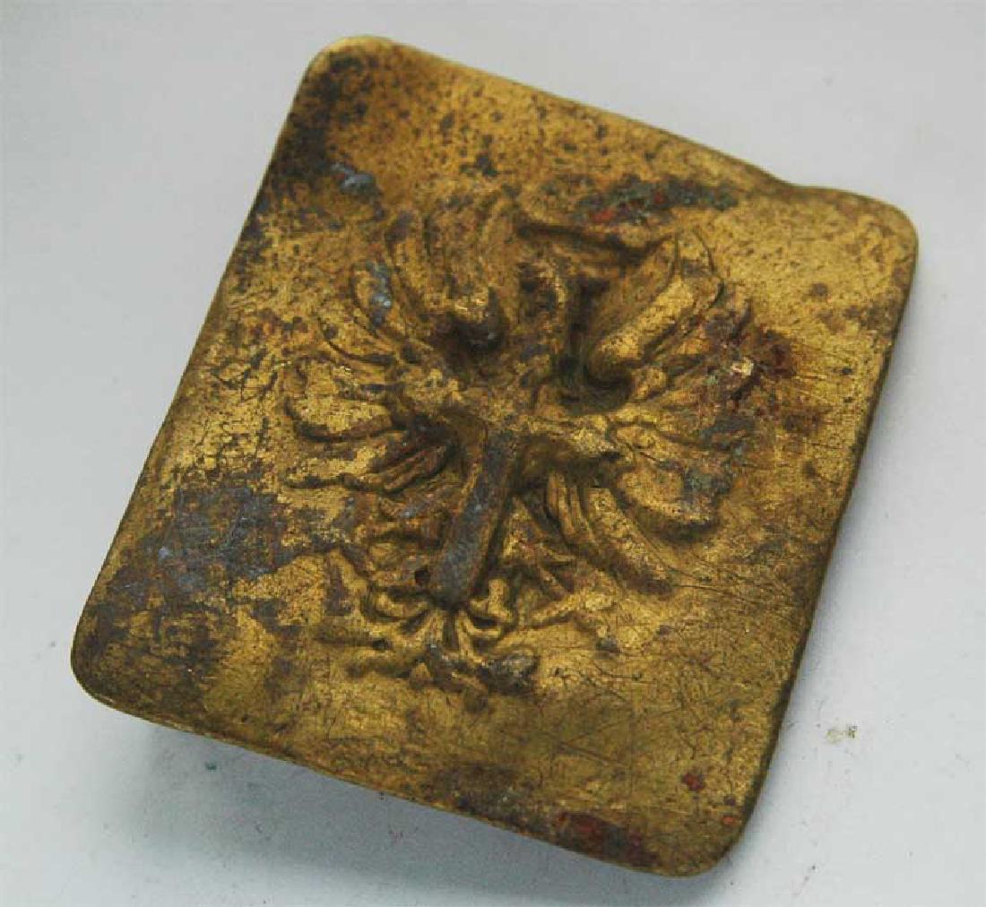 Original BELT buckle fr. German LEGION CONDOR: Original BELT buckle fr. German LEGION CONDOR. FLAT STYLE CROWN WHICH INDICATES FRANCOS PERIOD, 1936 - 1939 belt buckle. Size: 2.25 x 2 inches. 100% original, not reproduction. The item is perfect for