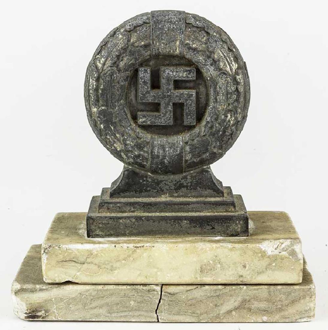 German WWII OAK LEAF WREATH DESK ORNAMENT