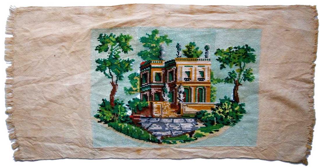 Jewish WW2 Handmade Embroidery Synagogue, Picture: Large Original Jewish WW2 Handmade Embroidery Picture of Synagogue from Lemberg, Lviv, 1941. LARGE size: 610 x 310 mm. Original, not reproduction. From real old collection! The item is for historic mu