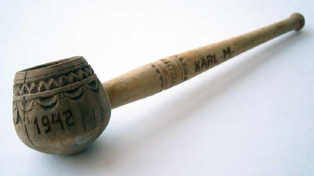 German WW2 Tobacco Pipe, Ostfront 1942, Named