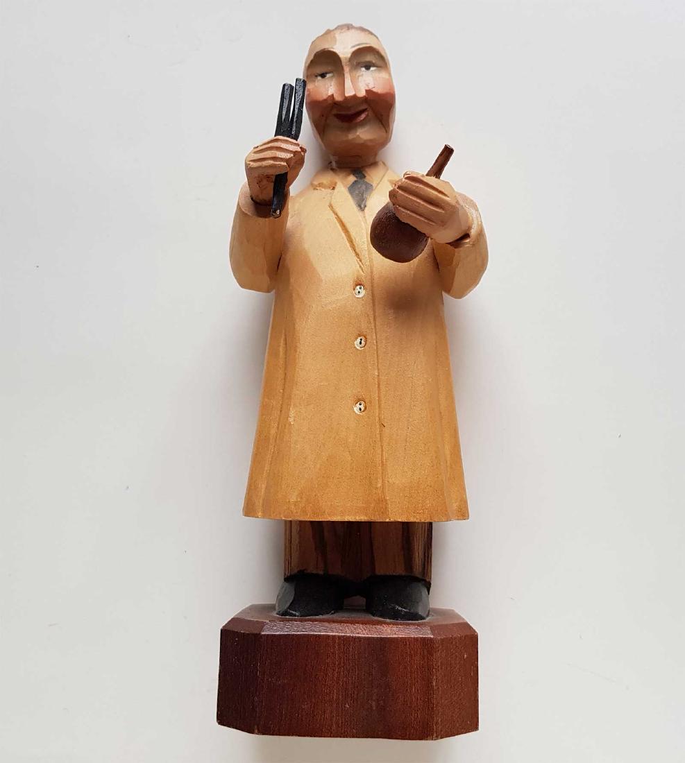 JEWISH OLD FIGURINE of ANRI ART CARVED WOOD: RARE OLD LARGE JEWISH DOCTOR FIGURINE of ANRI ART CARVED WOOD Jewish art figurine. Hand carved. Showing figure in doctor's dress. Folk art carved wood physician. Anri figurine #5240 Ear, Nose, and Thr