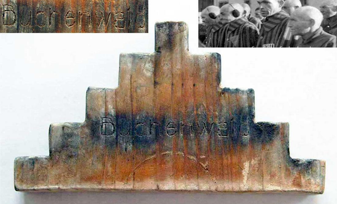 JEWISH WW2 MENORAH w. HEBREW, BUCHENWALD: ORIGINAL JEWISH WW2 MENORAH with HEBREW, BUCHENWALD CONCENTRATION CAMP The item has an Inscription: in Hebrew and German: BUCHENWALD. Very rare item with huge historical value. The item is selling on 