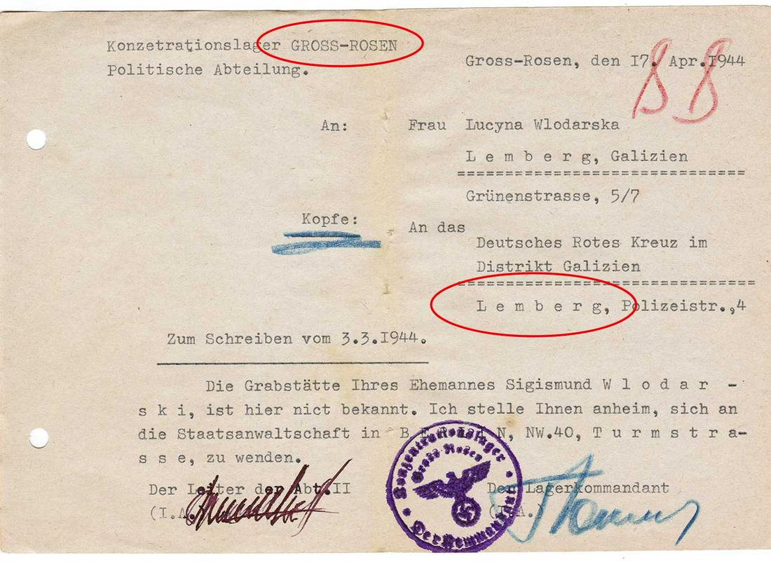 GERMAN WW2 ROTES KREUZ DOCUMENT fr. KL KZ (1 of 8)
