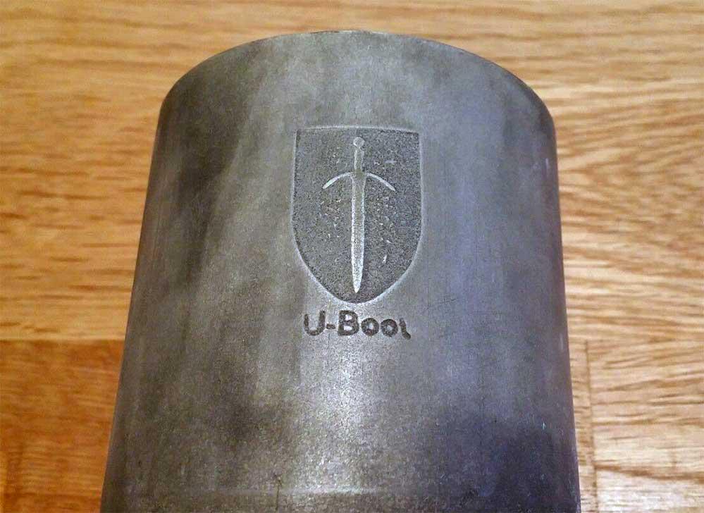 GERMAN WW2 U-82 U-BOAT CUP w. EMBLEM: GERMAN WW2 U-82 U-BOAT CUP with EMBLEM SIZE: 2.75 x 3 inches. History of U-82: Successes: 8 ships sunk, total tonnage 51,859 GRT, 1 warship sunk, total tonnage 1,190 tons, 1 ship damaged, total tonnag