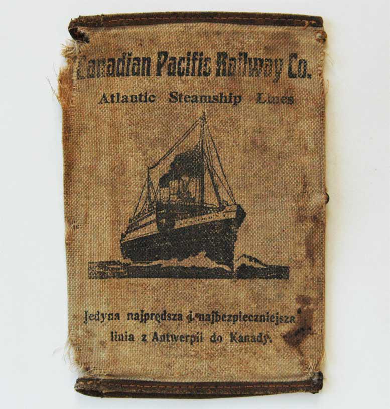 JEWISH-UKRAINIAN HOLDER, MOVING TO CANADA & USA, 1905: RARE JEWISH-UKRAINIAN HOLDER for PASSPORT, MOVING TO CANADA & USA, 1905-1914 Extremely rare documents holder for moving documents to Canada and USA. The holder has an Inscription on a few language