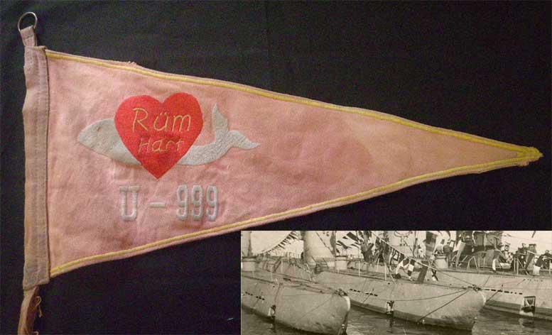 GERMAN WW2 U-BOAT SUBMARINE U-999 CAR PENNANT (1 of 14)