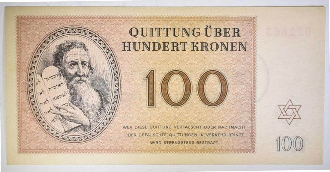 JEWISH WW2 100 KRONEN fr. CONCENTRATION CAMP, KZ (1 of 11)