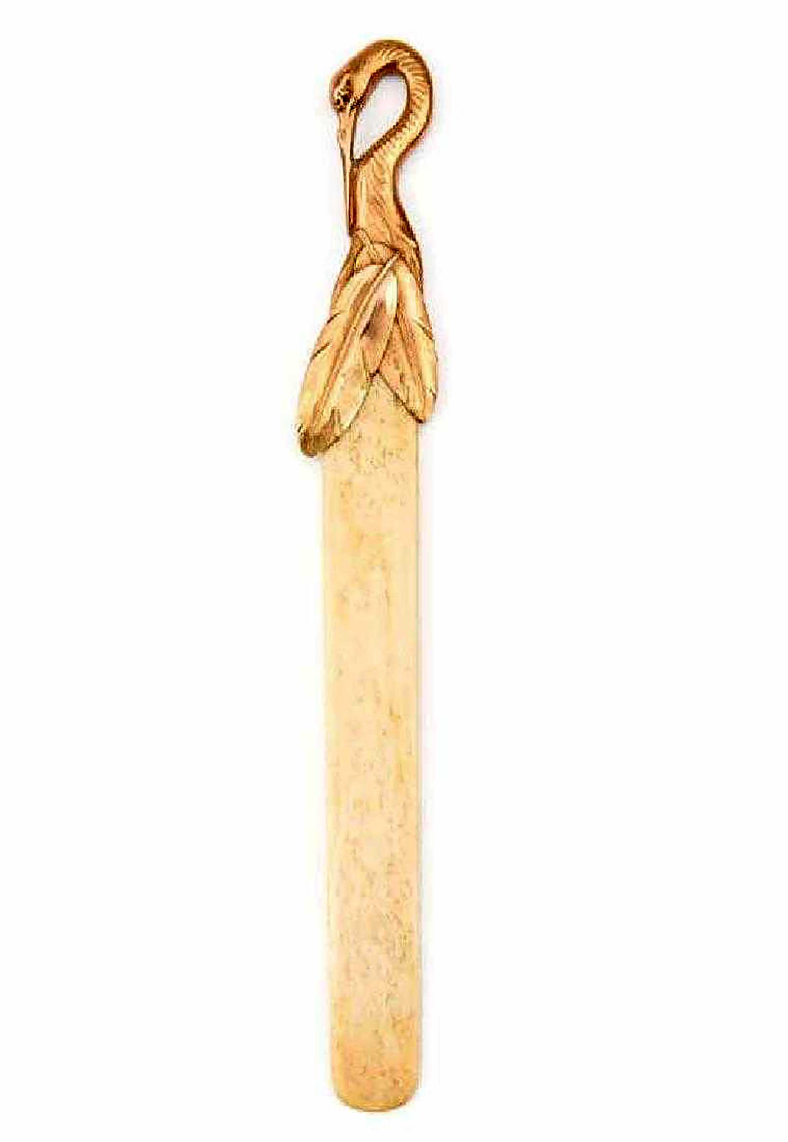 RUSSIAN GOLD & BONE LETTER OPENER: RUSSIAN GOLD and BONE LETTER OPENER The handle in the form of a Heron bird head terminating in gold feathers and a bone opener. Faberge marks: FABERGE and.56 for gold content. CONDITION: The item is d