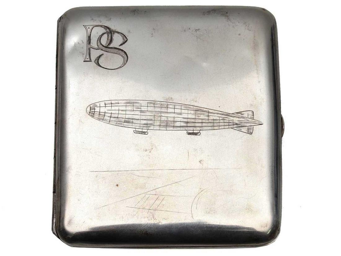 SILVER CIGARETTE CASE BELONGED to ZEPPELIN COMMANDER (1 of 11)