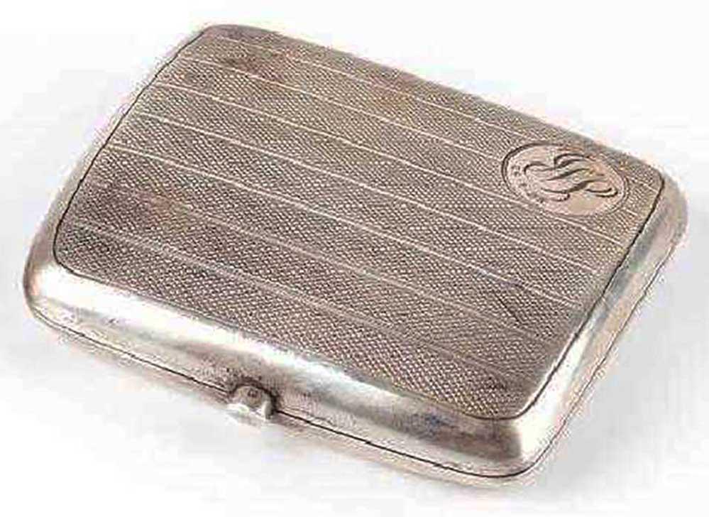 OLD ENGLISH SILVER CIGARETTE CASE, MARKED (1 of 14)