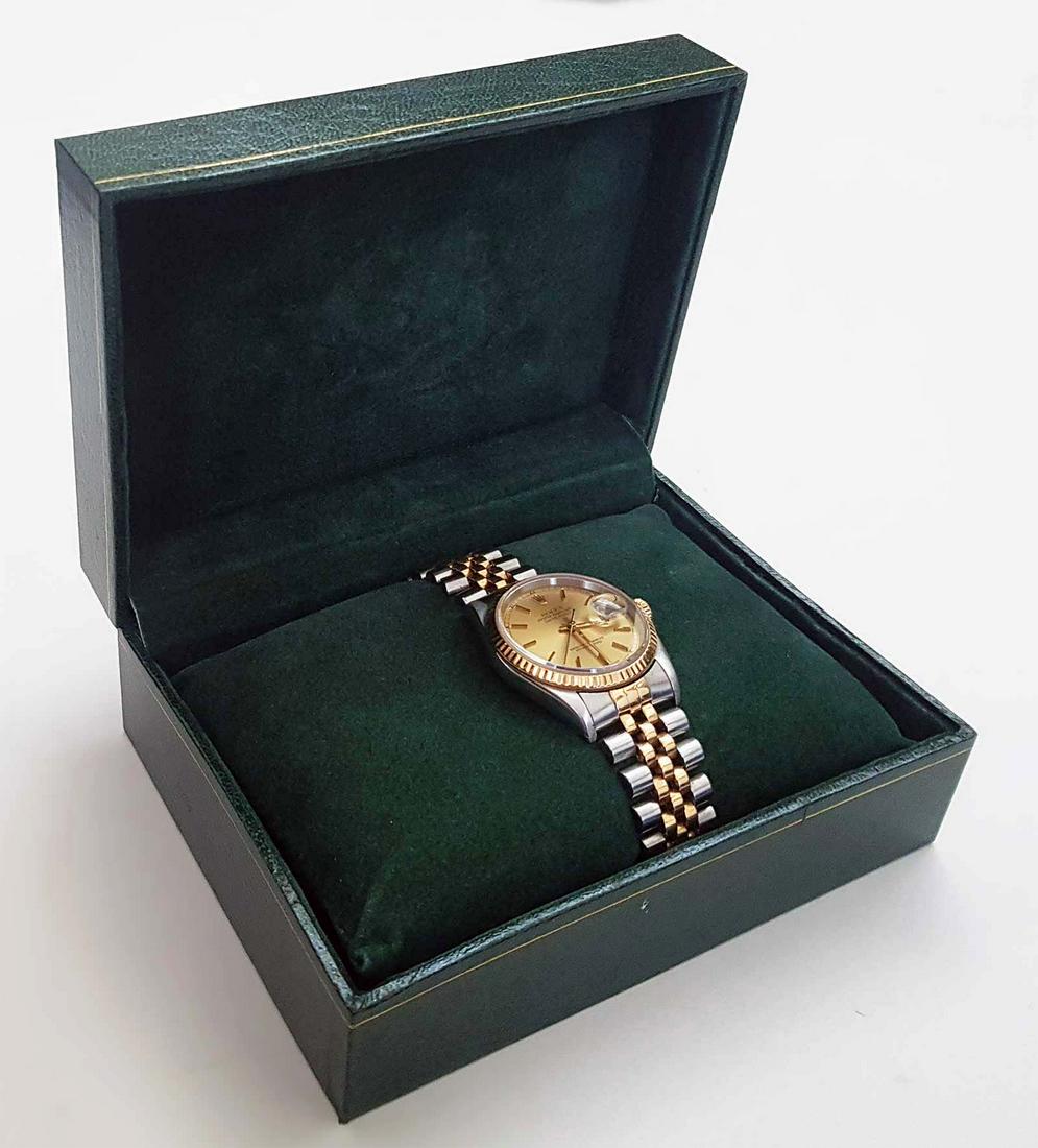 AUTHENTIC ROLEX 18k GOLD DATEJUST WATCH in BOX (1 of 15)