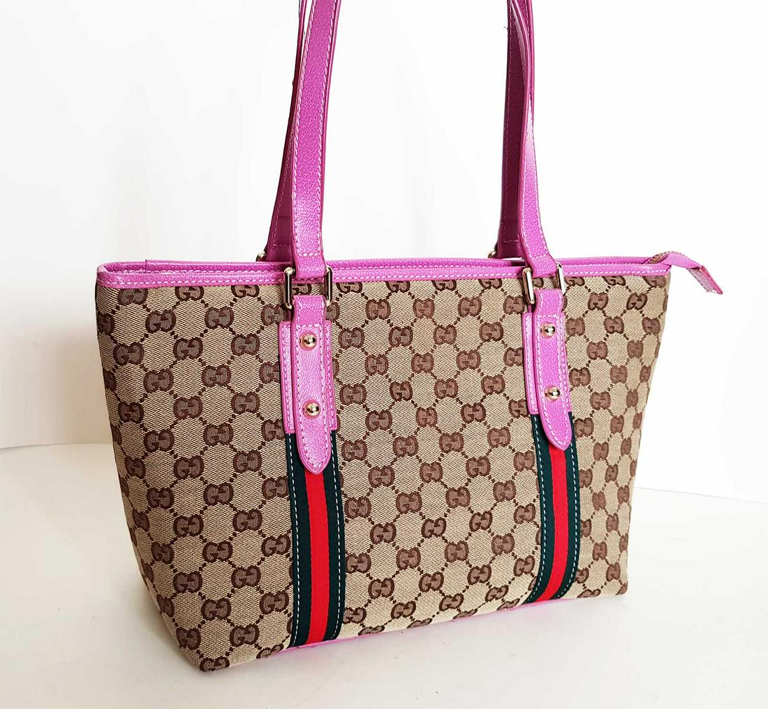 GUCCI HANDBAG with PINK HANDLE (1 of 11)
