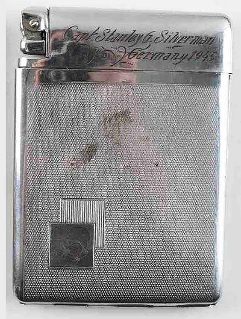 USA WWII ALLIED OCCUPIED GERMANY CIGARETTE CASE: USA WWII ALLIED OCCUPIED GERMANY CIGARETTE CASE American zone of occupation. The case has initial on it and inscription: CAPT. STANLEY G. SILVERMAN. We are selling a collection of allied occupied Germ