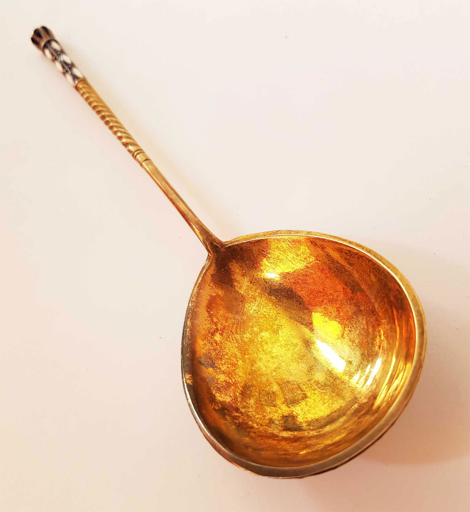 ANTIQUE RUSSIAN SILVER & CLOISONNE LARGE SPOON (1 of 14)