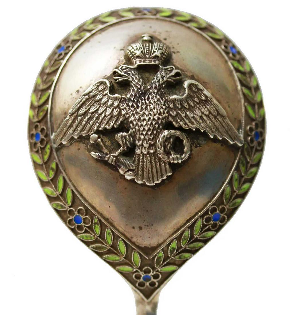 IVAN KHLEBNIKOV - LARGE RUSSIAN SILVER SPOON, 1896 (1 of 14)