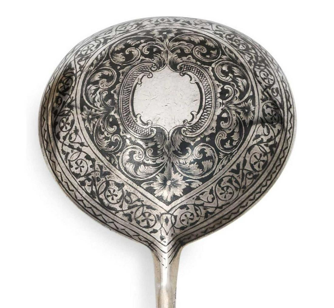 LARGE RUSSIAN IMPERIAL NIELLO SILVER SPOON (1 of 11)