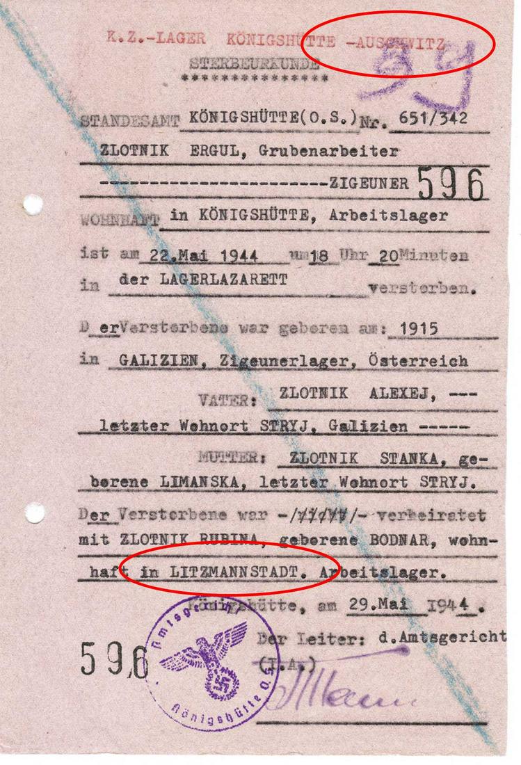 GERMAN WW2 DEATH DOCUMENT fr. CONCENTRATION CAMP: GERMAN WW2 DEATH DOCUMENT from CONCENTRATION CAMP, 1944 Selling on consignment. DIMENSIONS: 210 x 134 mm (8 x 5 1/4 inches). TEST: This particular item passed very important test â€“ it does not 