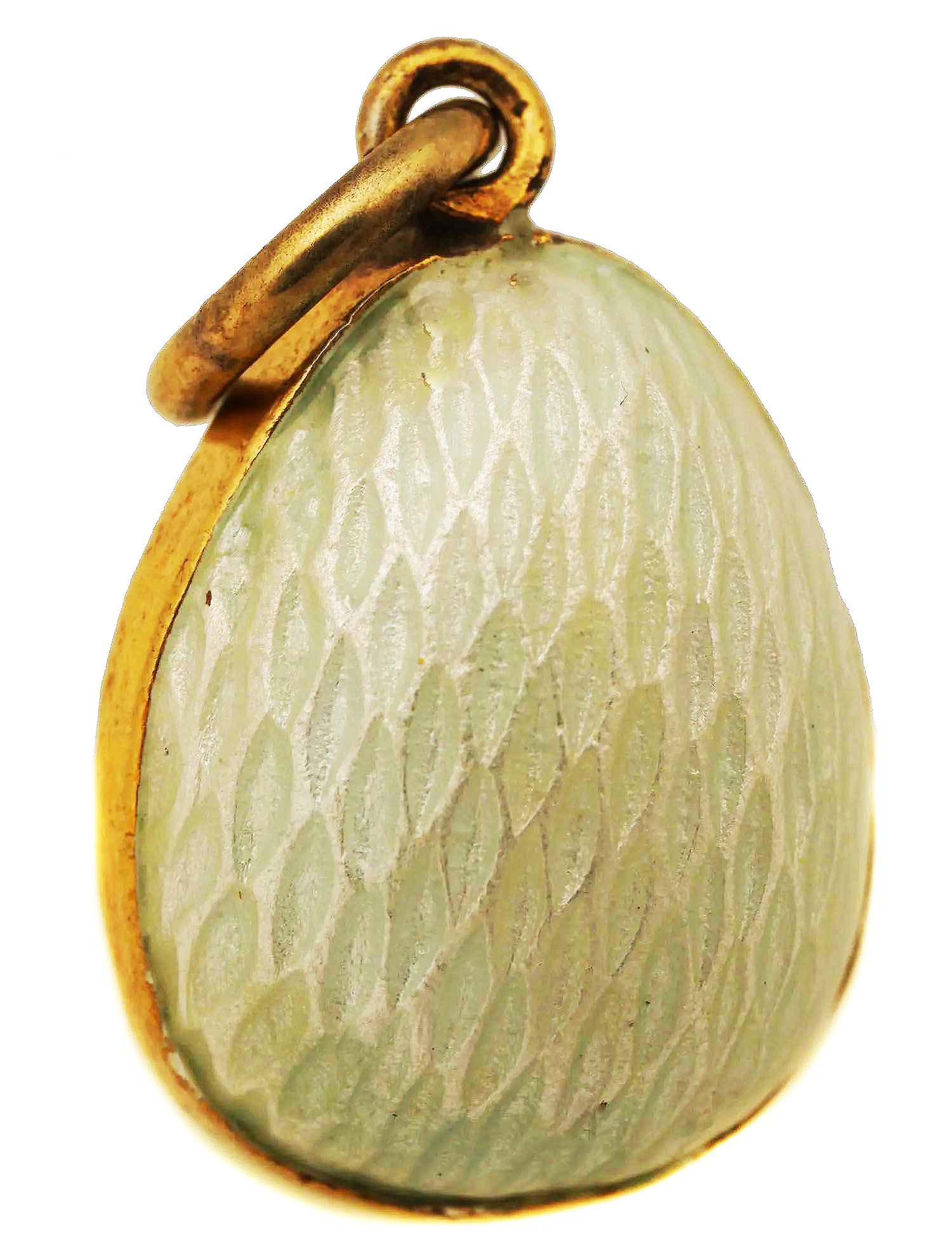 ANTIQUE RUSSIAN GILT SILVER ENAMEL EGG PENDANT (1 of 9)
