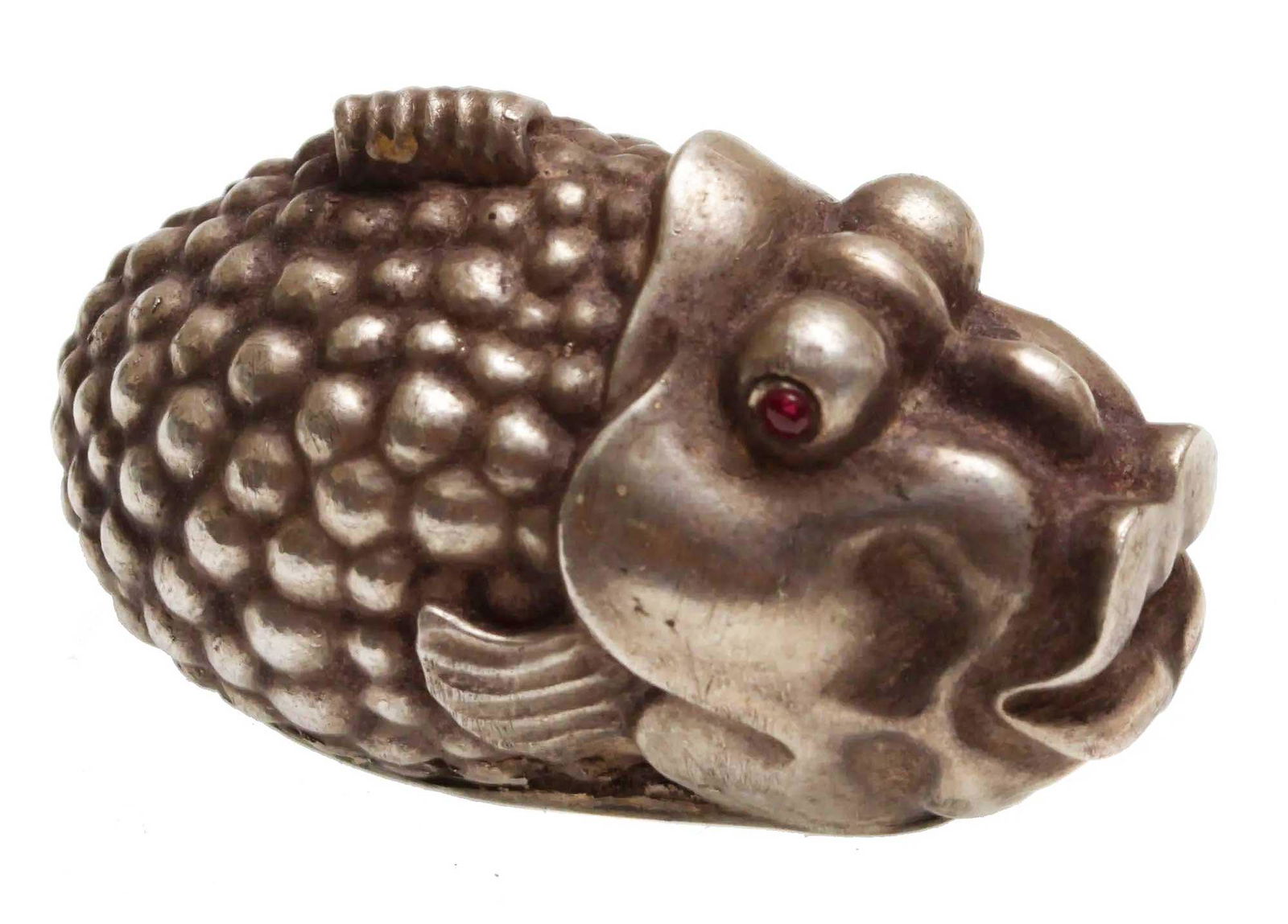 GORGEOUS RUSSIAN SILVER CARVED FISH FIGURINE (1 of 9)