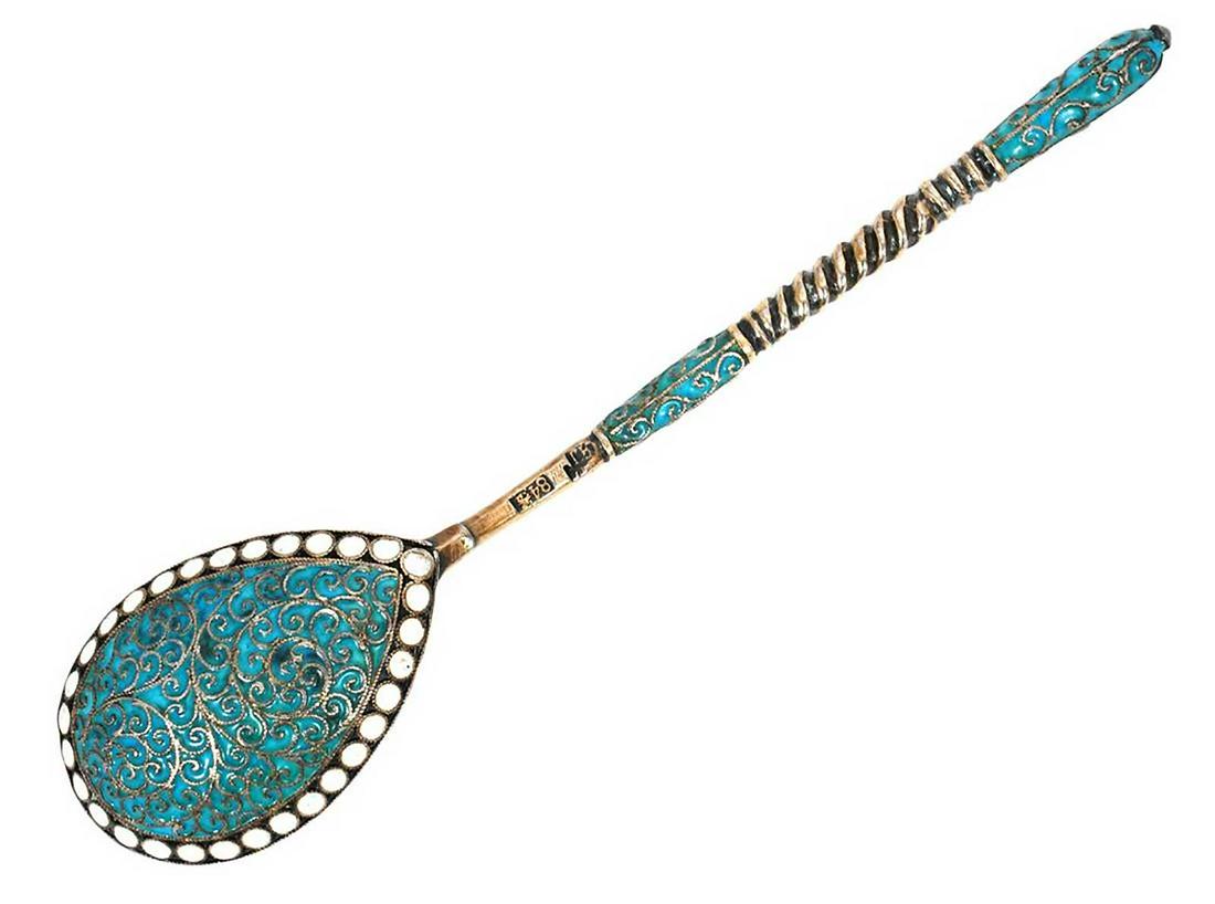 RUSSIAN IMPERIAL SILVER SPOON, G.KLINGERT (1 of 11)