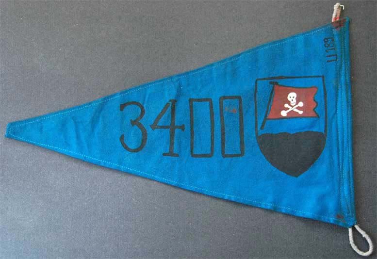 GERMAN WWII KRIEGSMARINE U-BOAT U-189 KILL PENNANT (1 of 14)