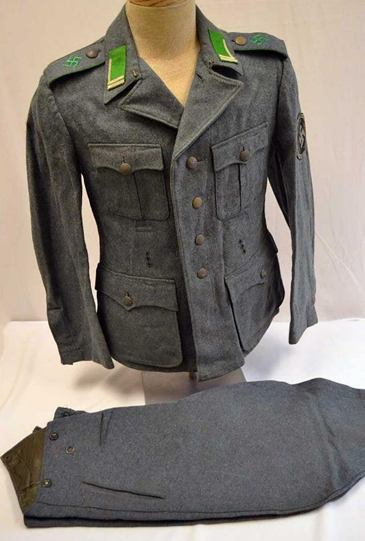 GERMAN WWII NAZI SS UKRAINIAN SCHUMA POLICE UNIFORM: EXTREMELY RARE GERMAN WWII NAZI EASTERN PEOPLE 'SCHUMA' POLICE UNIFORM German WW2 Eastern people 'schuma' police uniform. This is extremely rare uniform to find. Korporal rank. All complete with all i