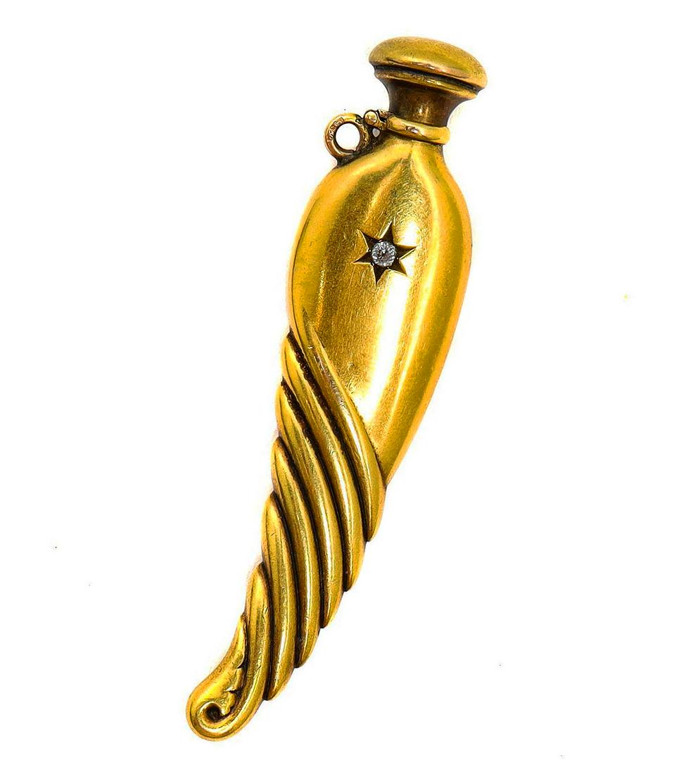 ANTIQUE RUSSIAN GOLD & DIAMOND PERFUME BOTTLE, 1900 (1 of 13)