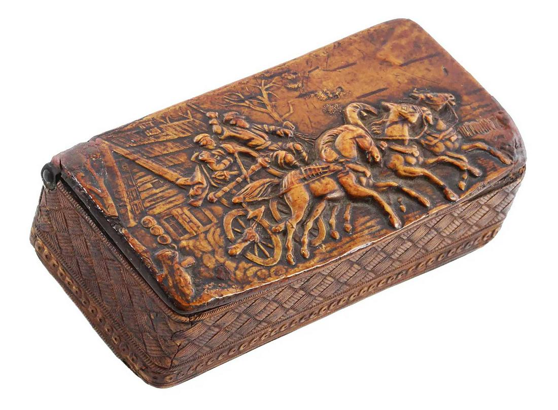 ANTIQUE RUSSIAN KARELIAN BIRCH BARK CASKET, BOX (1 of 11)