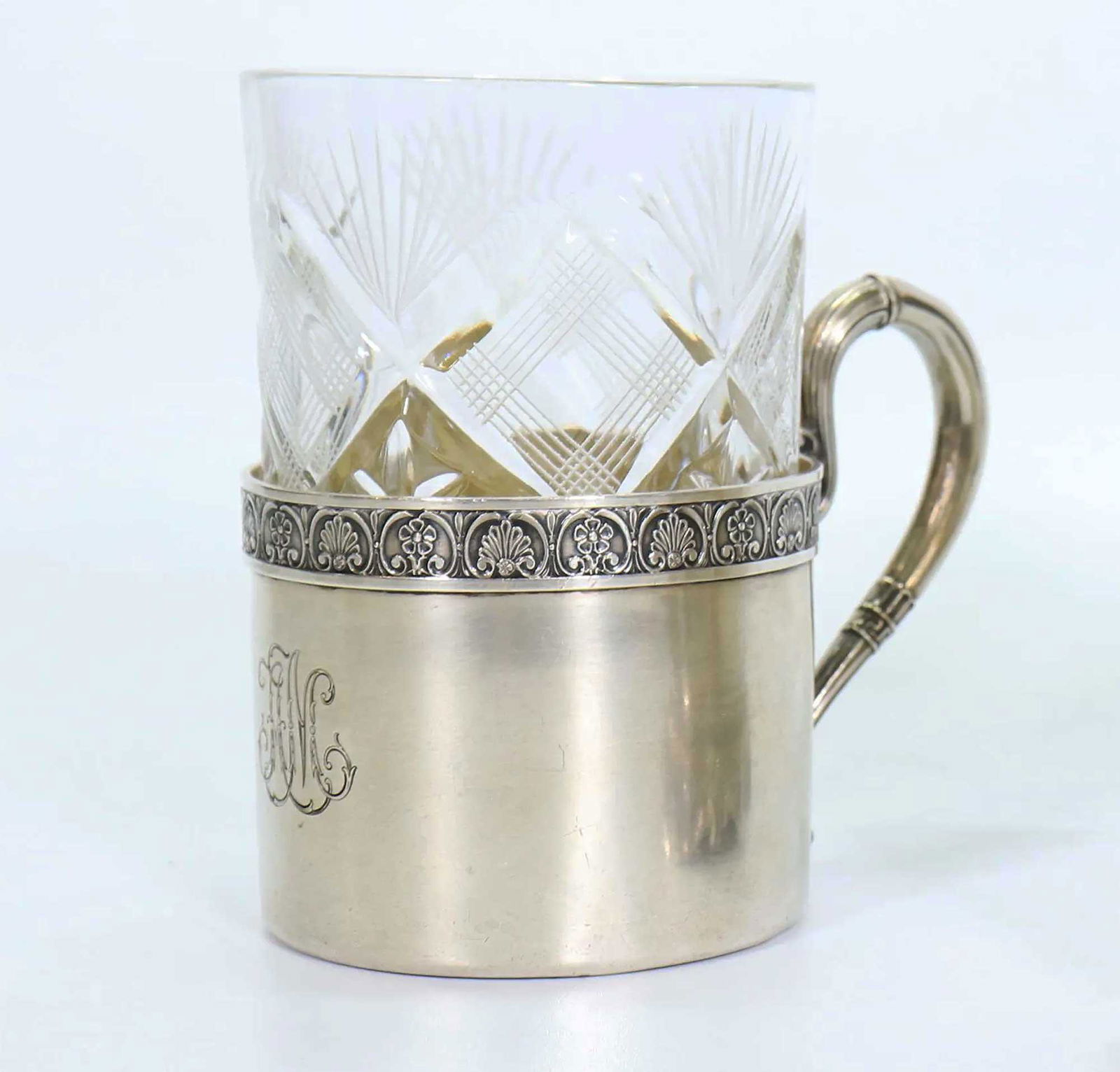 FABERGE - RUSSIAN IMPERIAL SILVER TEA GLASS HOLDER (1 of 18)