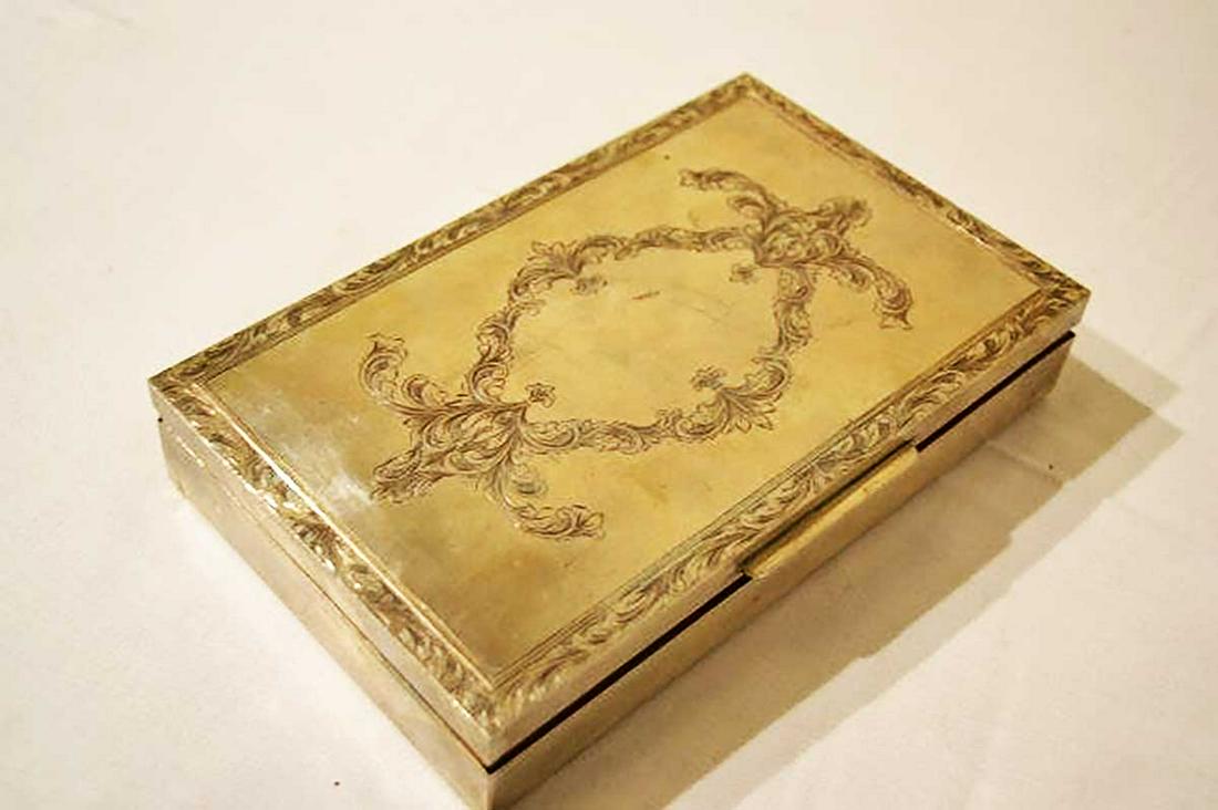GERMAN ANTIQUE SILVER TABLE CIGAR BOX, 800 (1 of 11)