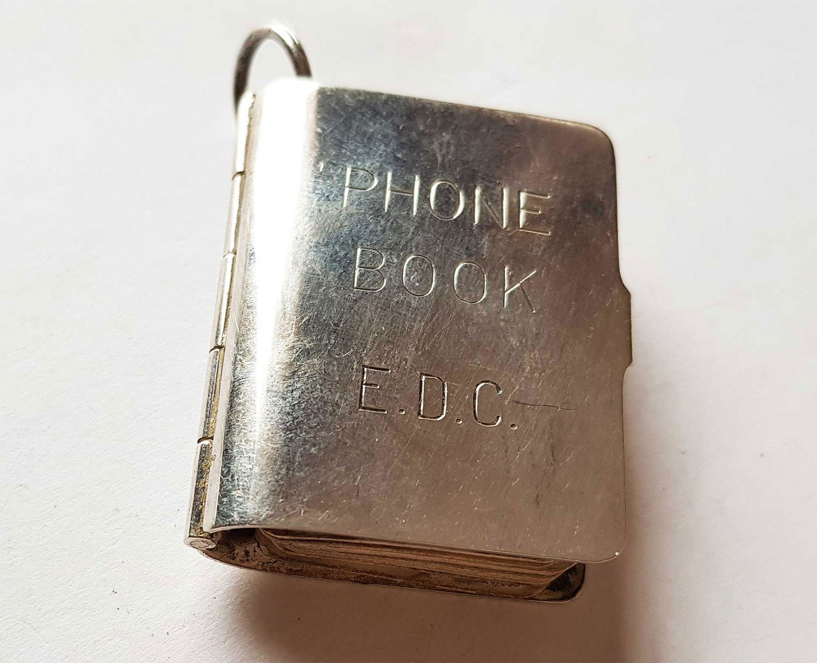 RARE ANTIQUE SILVER PHONE BOOK, MARKED (1 of 11)