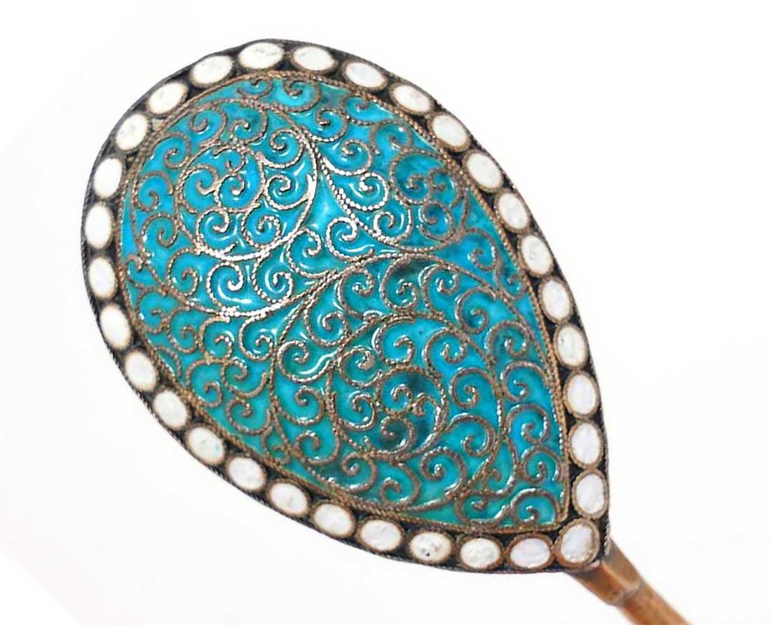 RARE RUSSIAN IMPERIAL SILVER SPOON, G.KLINGERT (1 of 12)