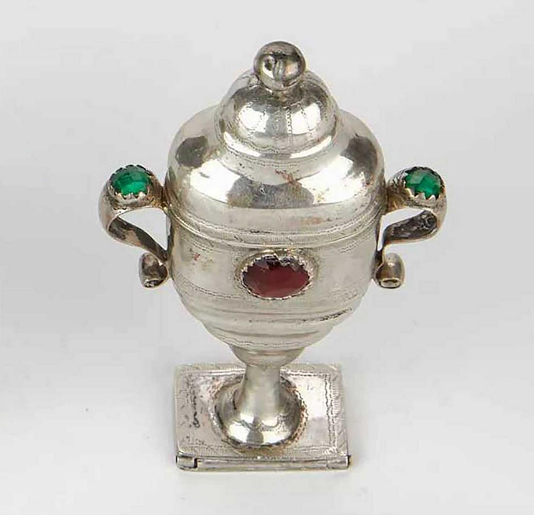 JEWISH SILVER ETROG BOX CONTAINER, JUDAICA 1845 (1 of 13)