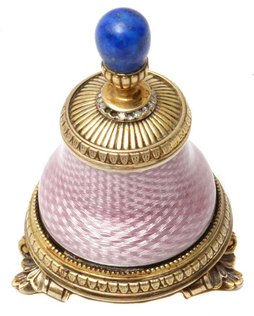 FABERGE - RUSSIAN SILVER & DIAMOND PERFUME BOTTLE (1 of 14)