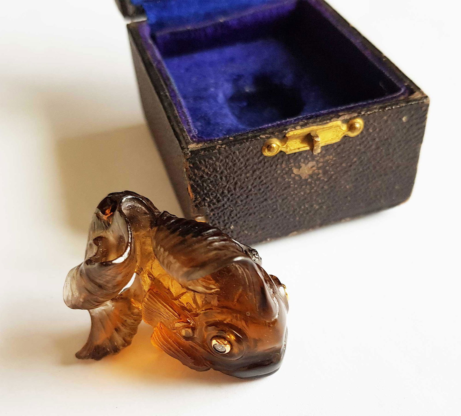 FABERGE - RUSSIAN FISH FIGURINE with DIAMONDS (1 of 20)