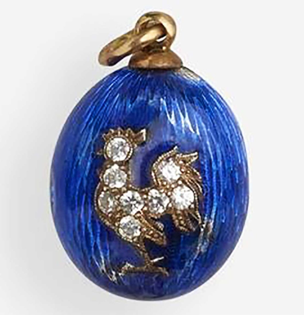 RUSSIAN SILVER GUILLOCHE ENAMEL EGG PENDANT (1 of 11)