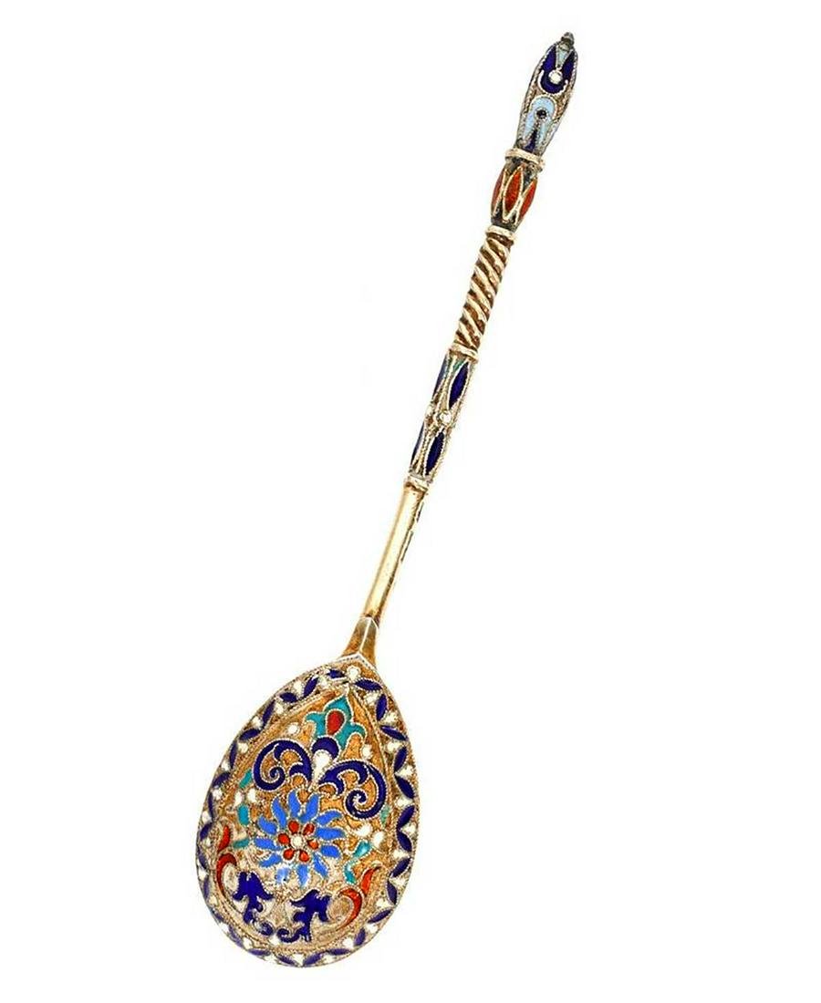 RUSSIAN IMPERIAL SILVER SPOON, G.KLINGERT (1 of 12)