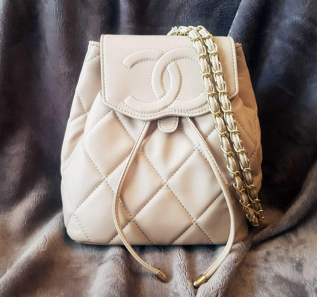 CHANEL BEIGE BUSINESS BACKPACK BAG (1 of 18)