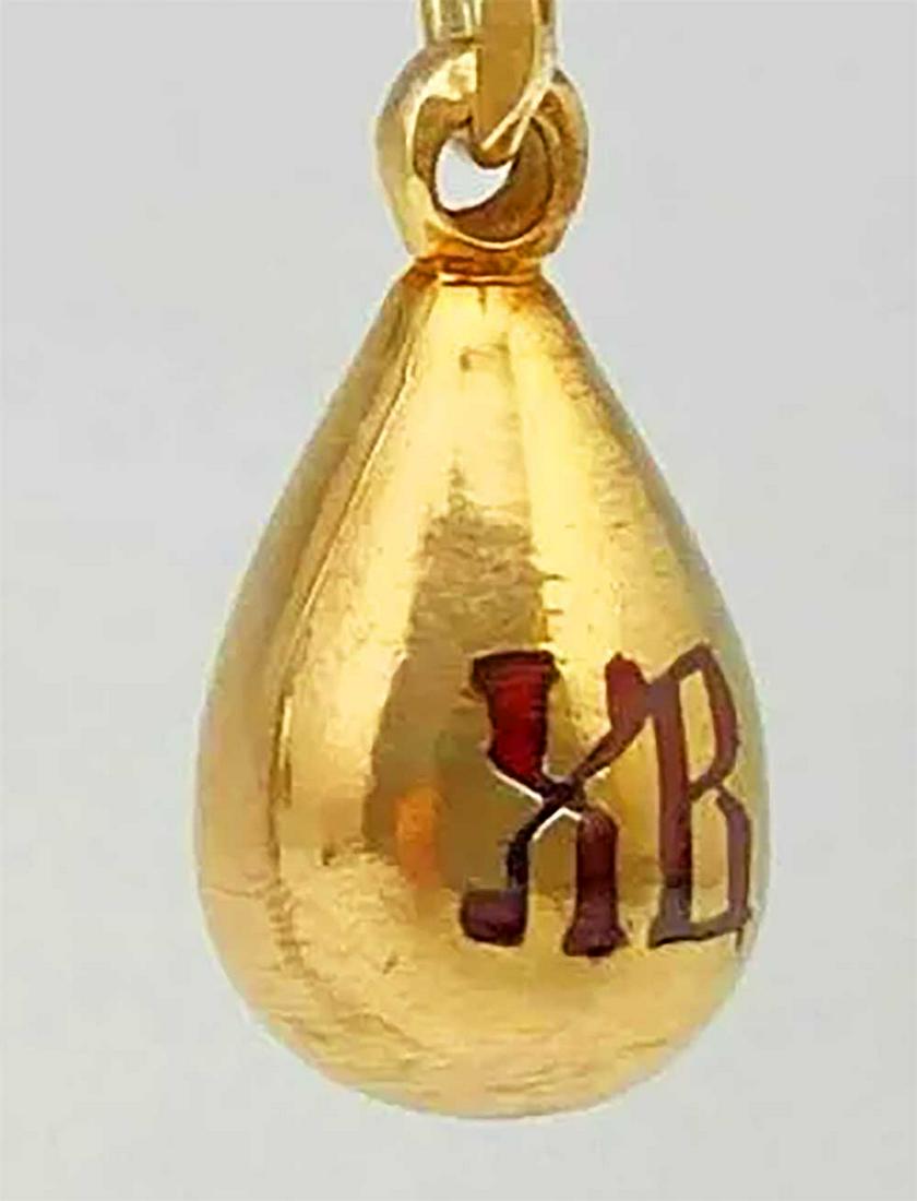 ANTIQUE RUSSIAN GOLD EGG PENDANT "CHRIST has RISEN" (1 of 12)