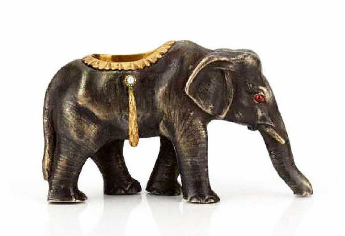 RARE RUSSIAN IMPERIAL GOLD & SILVER ELEPHANT (1 of 20)
