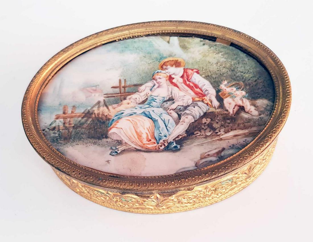 ANTIQUE 19th CENTURY PORTRAIT & ORMOLU BOX (1 of 12)