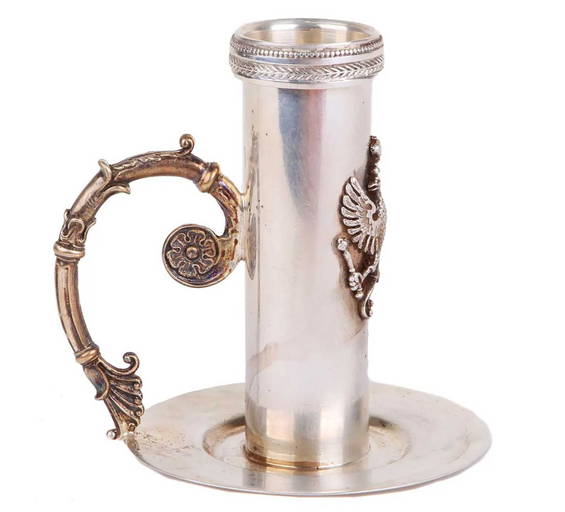 ANTIQUE RUSSIAN IMPERIAL SILVER CANDLESTICK, GRACHEV (500901) on Jan