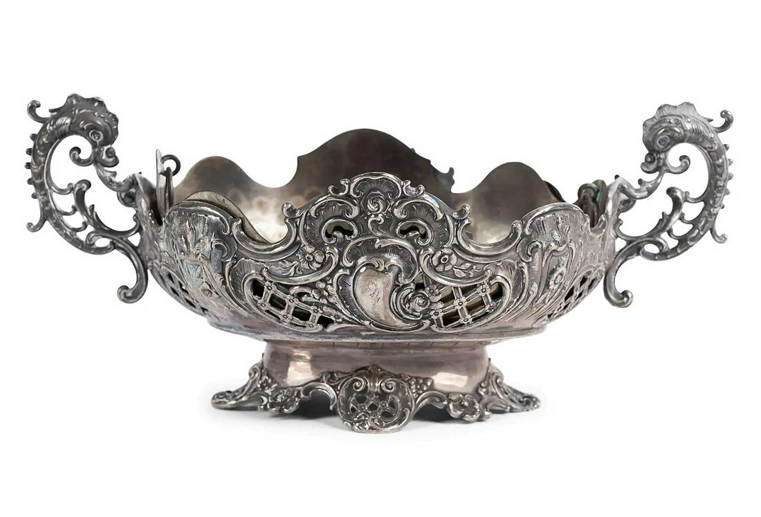 GERMAN ANTIQUE SILVER CENTERPIECE, 19c. G. FRIEDLANDER (1 of 11)