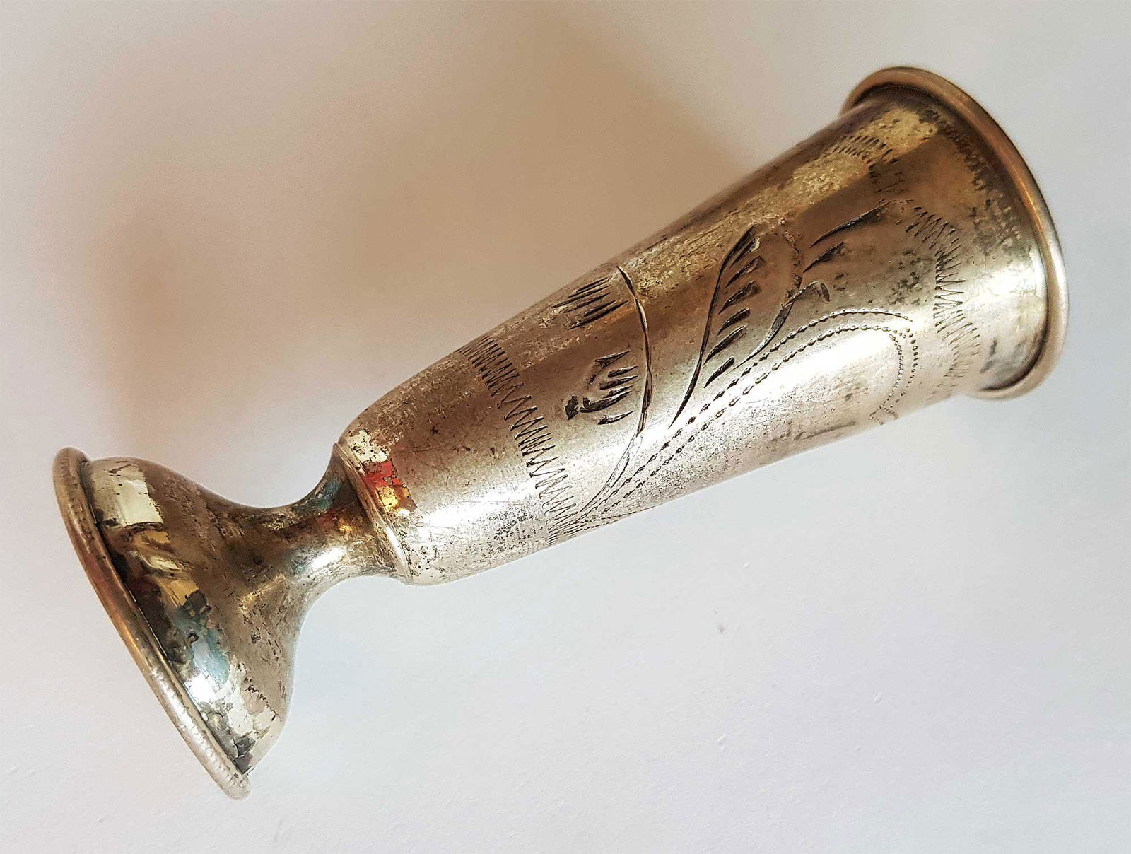 RARE ANTIQUE RUSSIAN SILVER VODKA CUP, GRACHEV, 19c. (1 of 12)