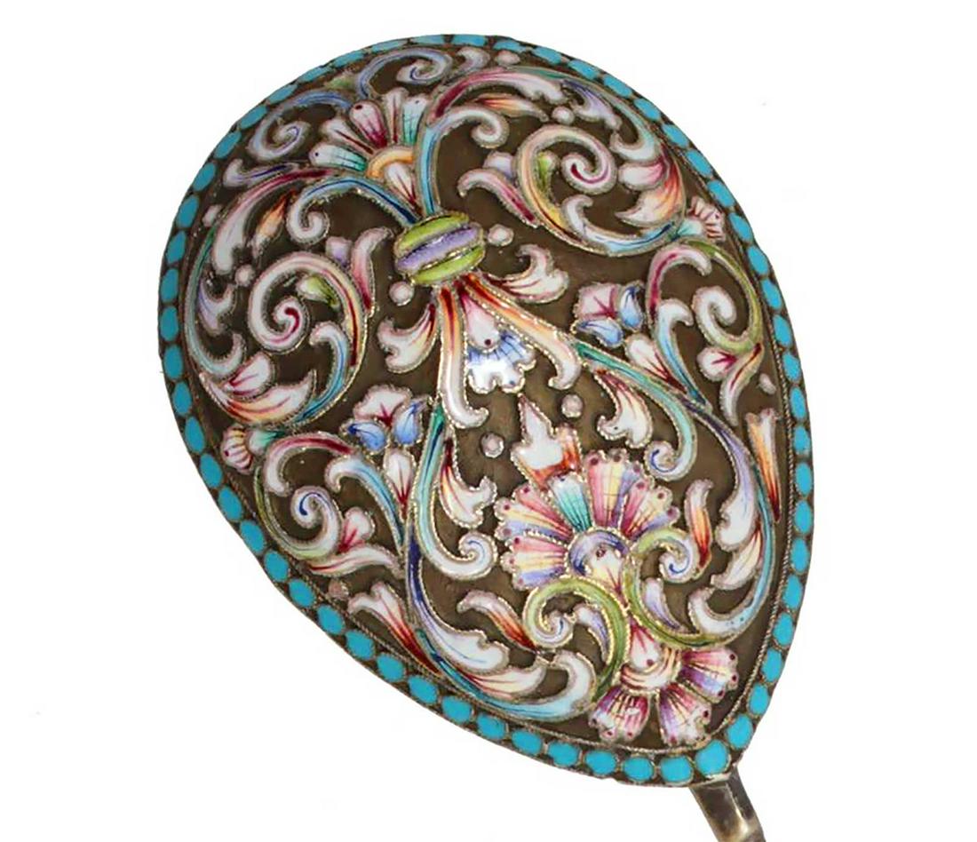 IVAN KHLEBNIKOV - LARGE RUSSIAN SILVER SERVING SPOON (1 of 13)